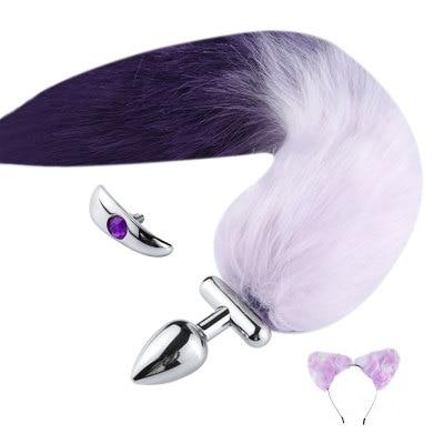 DKZ Metal Feather Fox Tail Anal Plug Erotic Anus Sex Toys For Woman Men Sexy sm products alternative gay sex toys tail plug