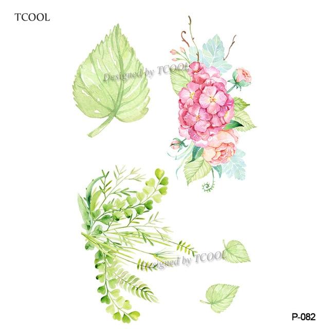 HXMAN Flower Temporary Tattoo Sticker Waterproof Fashion Women Face Fake Body Art  Children Adult Hand Tattoos 10.5X6cm P-101