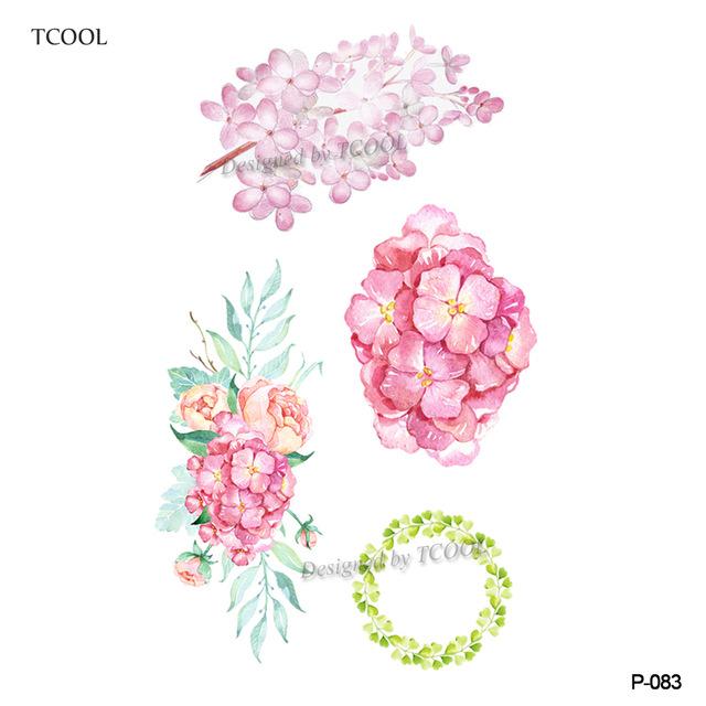 HXMAN Flower Temporary Tattoo Sticker Waterproof Fashion Women Face Fake Body Art  Children Adult Hand Tattoos 10.5X6cm P-101