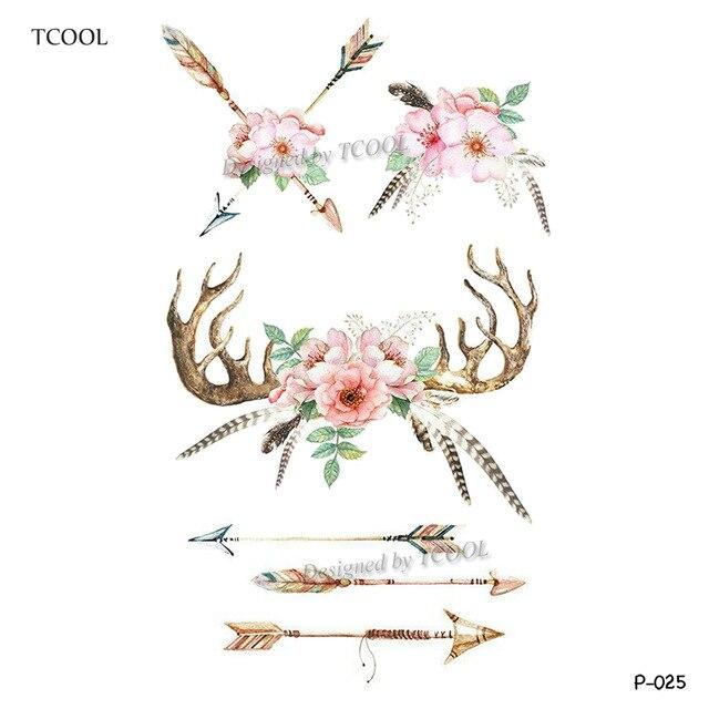 HXMAN Flower Temporary Tattoo Sticker Waterproof Fashion Women Face Fake Body Art  Children Adult Hand Tattoos 10.5X6cm P-101