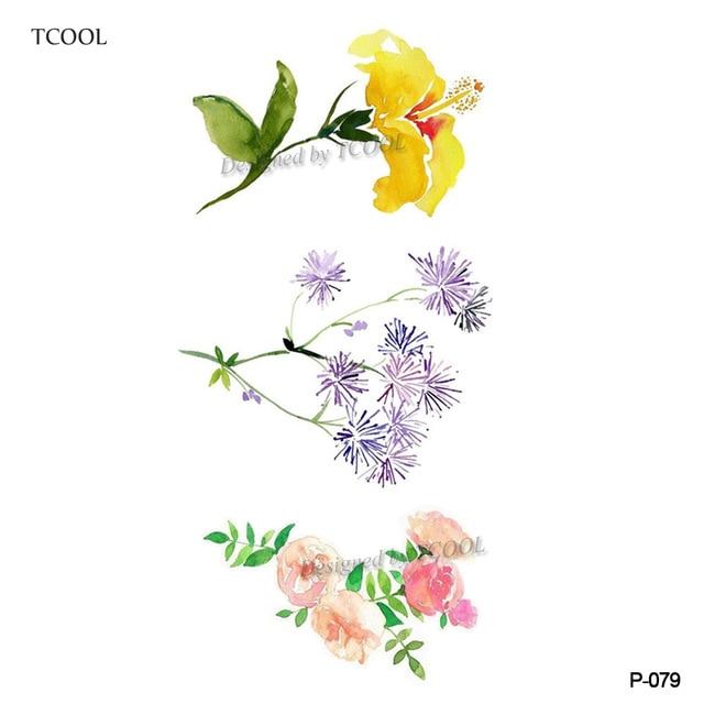 HXMAN Flower Temporary Tattoo Sticker Waterproof Fashion Women Face Fake Body Art  Children Adult Hand Tattoos 10.5X6cm P-101