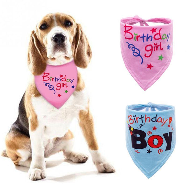 Bib Soft Letter Decoration Pet Polyester Scarf Birthday Fashion Bandana Cute Triangular Collar Dog Accessories