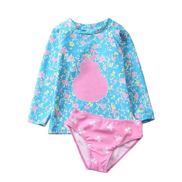 2019 Two Piece Swimsuit For Girls Ins Flamingo Girls Swimsuit 2-10 Years Children's Swimwear Pineapple Beachwear Kids CZ974