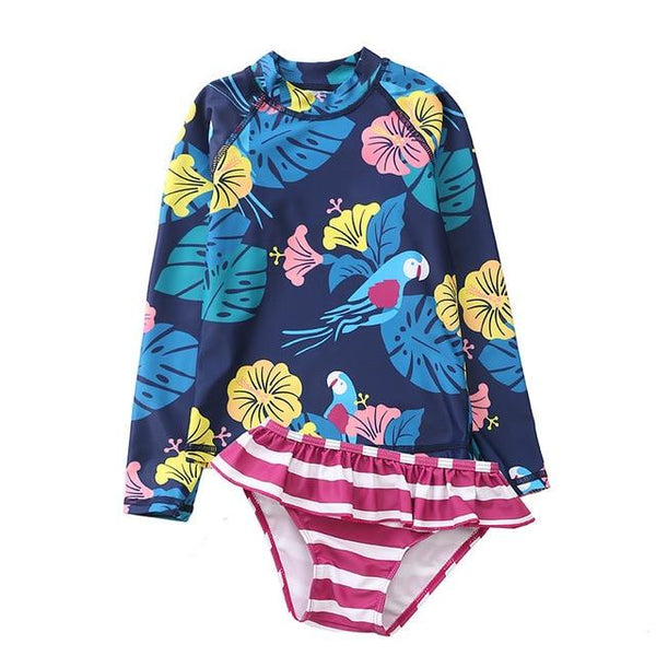 2019 Two Piece Swimsuit For Girls Ins Flamingo Girls Swimsuit 2-10 Years Children's Swimwear Pineapple Beachwear Kids CZ974