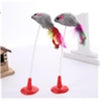 1pc Cat Feather Toy Cat Stick Feather Wand With Bell Cat Teaser Toy Cat Balls Mouse Cage Toys Plastic Artificial Colorful