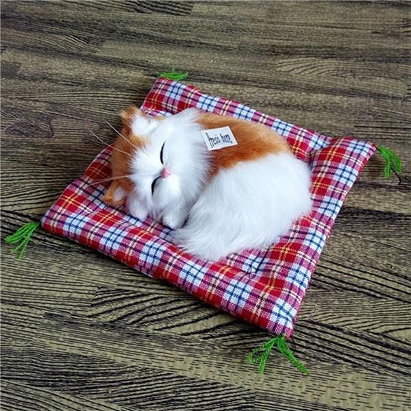 Plush Toys Lovely Simulation Doll Plush Animal Cats Sleeping Toy Real Life Plush with Sound Toy Kids Girl Birthday Gift for Kids