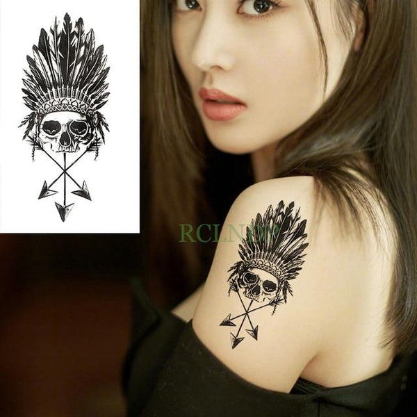Waterproof Temporary Tattoo Stickers Cross Tribal Totem Fake Tatto Flash Tatoo Tatouage Neck Hand Back Foot for Girl Women Men