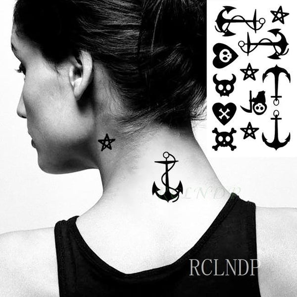 Waterproof Temporary Tattoo Stickers Cross Tribal Totem Fake Tatto Flash Tatoo Tatouage Neck Hand Back Foot for Girl Women Men