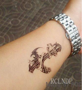 Waterproof Temporary Tattoo Stickers Cross Tribal Totem Fake Tatto Flash Tatoo Tatouage Neck Hand Back Foot for Girl Women Men
