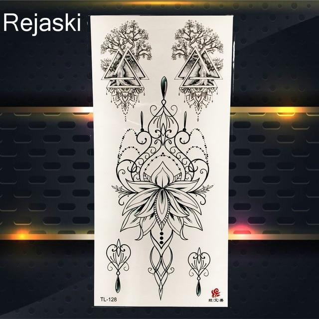 Purple Rose Jewelry Water Transfer Tattoo Stickers Women Body Chest Art Temporary Tattoo Girl Waist Bracelet Flash Tatoos Flower