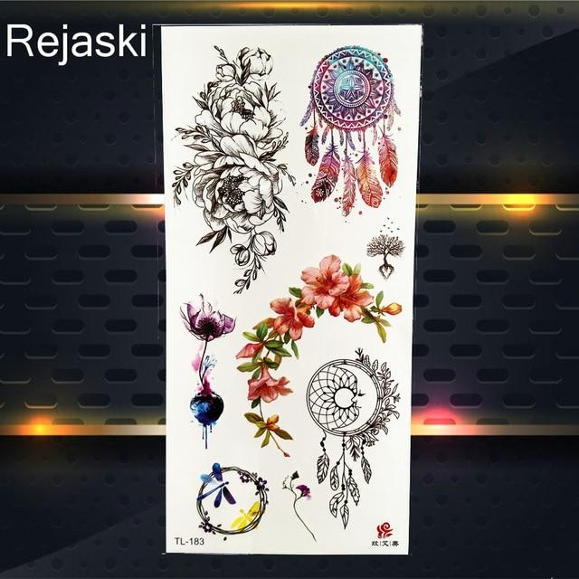 Purple Rose Jewelry Water Transfer Tattoo Stickers Women Body Chest Art Temporary Tattoo Girl Waist Bracelet Flash Tatoos Flower
