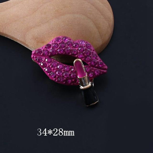 Air outlet perfume clip studded red mouth car perfume clip cute car solid decorations for girls  car ornament