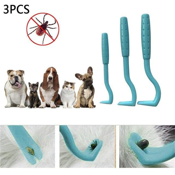 3Pcs/Set Tick Removal Hook Tool Portable Cat Dog Supplies Tick Twister Picker Flea Removal Tool Pet Comb Dog Accessories 20E