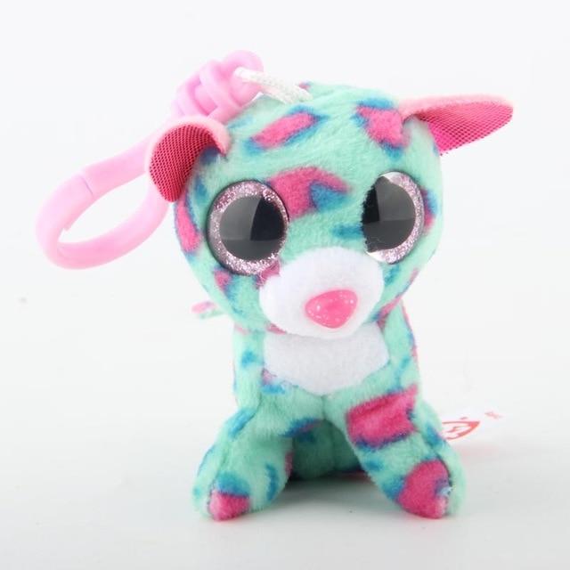 Ty Boos Big Eyes Plush Keychain Toy Doll Fox Owl Dog Unicorn Penguin Giraffe Leopard Monkey Dragon 4" 10cm