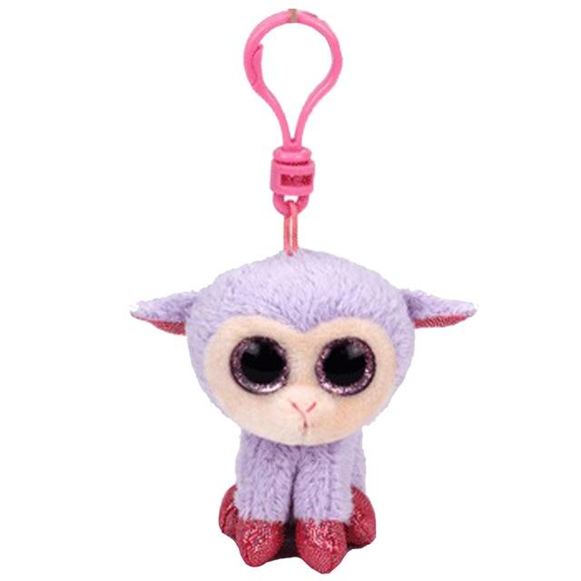 Ty Boos Big Eyes Plush Keychain Toy Doll Fox Owl Dog Unicorn Penguin Giraffe Leopard Monkey Dragon 4" 10cm