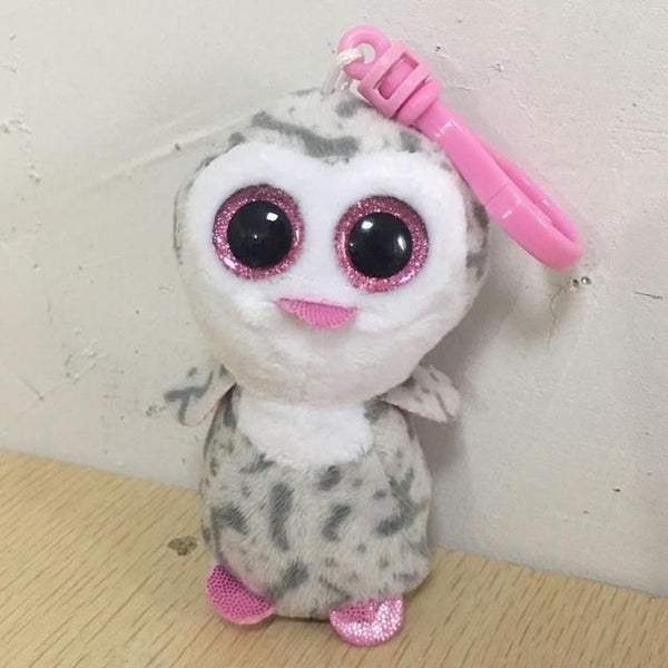 Ty Boos Big Eyes Plush Keychain Toy Doll Fox Owl Dog Unicorn Penguin Giraffe Leopard Monkey Dragon 4" 10cm