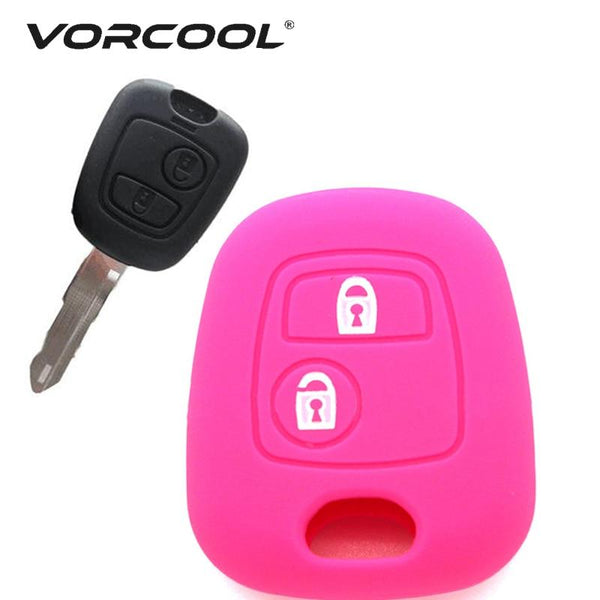 1pc Silicone Key Case Cover for Peugeot 206 307 207 408 Black Blue Key Case Key Protector Protection Voiture Car Accessories