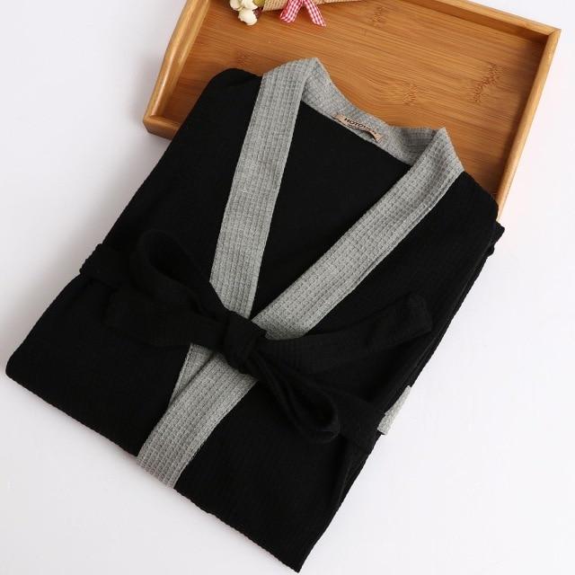 Men Casual Solid 2019 Spring Autumn New Robe Sleepwear Lovers Bathrobe Women Kimono Gown Loose Intimate Lingerie Robes
