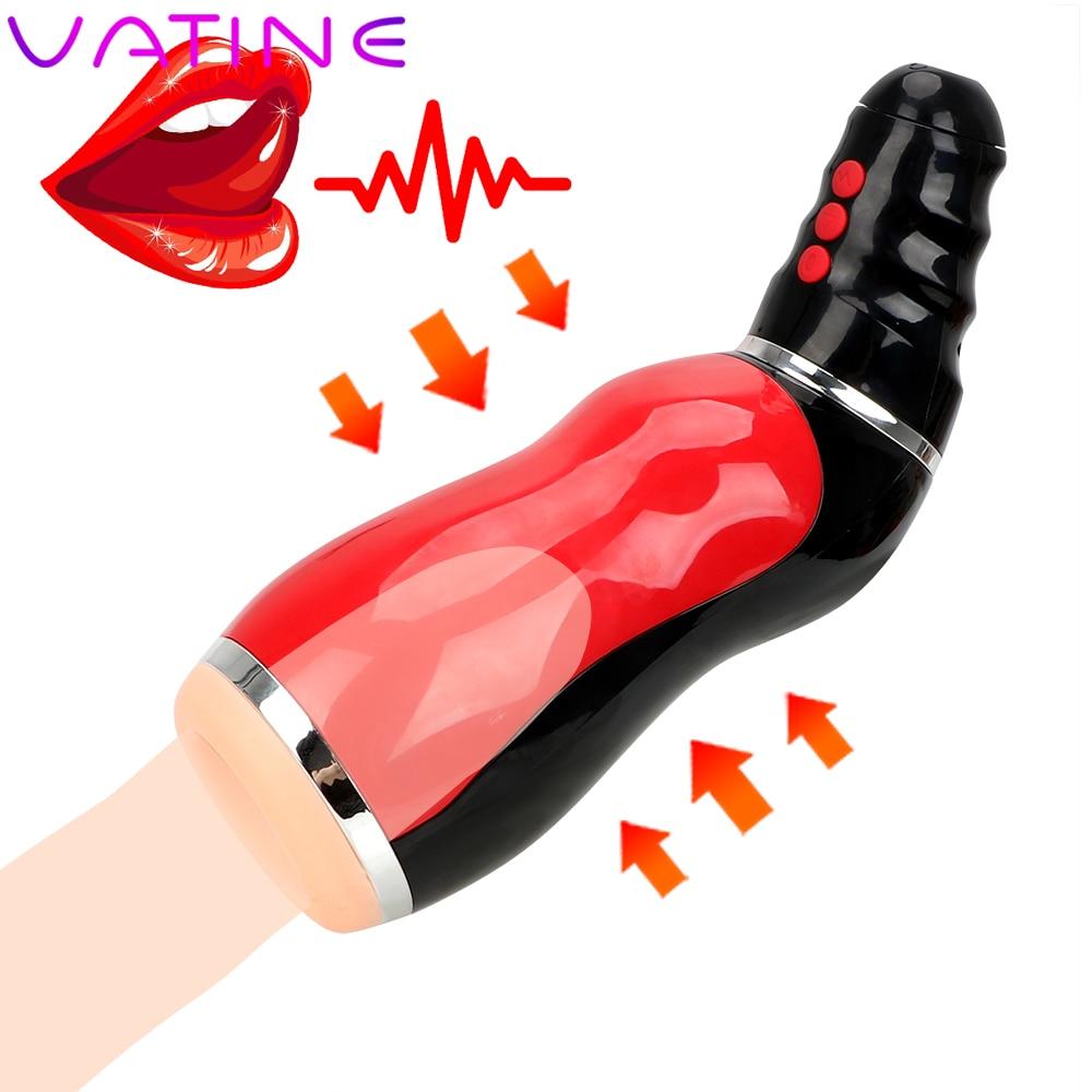 VATINE Real Oral Sucks Male Masturbation Cup Deep Throat Clip Suction Blowjob Sex Machine Sex Toys for Men Male Masturbator
