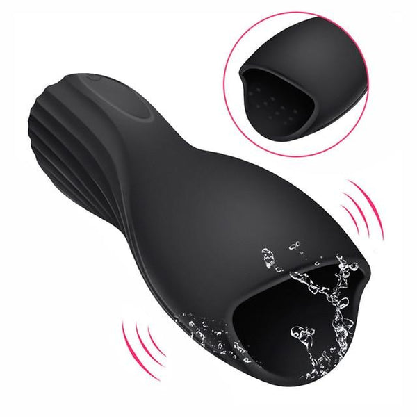 gelugee Male Masturbator Vibrator for Men Massage Heating Oral Sex Cup Suck Silicone Sex Toys for Men Penis Training