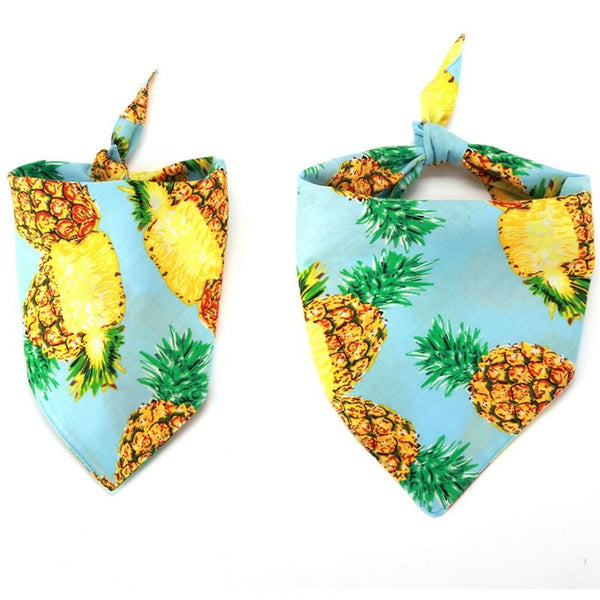 Pet Dog Cat Bandana Bib Pineapple Printed Neck Scarf Adjustable Dog Triangular Bandage Bibs Pet Accessories