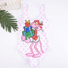 2019 New Sexy Women One Piece Swimsuit 3D Print cartoon Strap Backless Swimsuit Bathing Suit Summer Beachwear Monokini Swimsuit