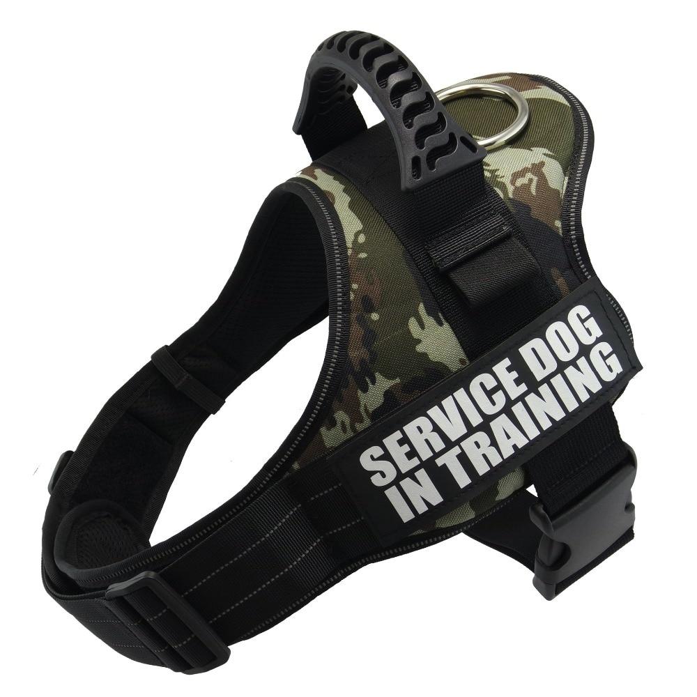 Pet Dog Harness K9 Reflective Rope Nylon Handle Adjustable Anti-collision Vest Harness for Small Medium Large DogS Camouflage