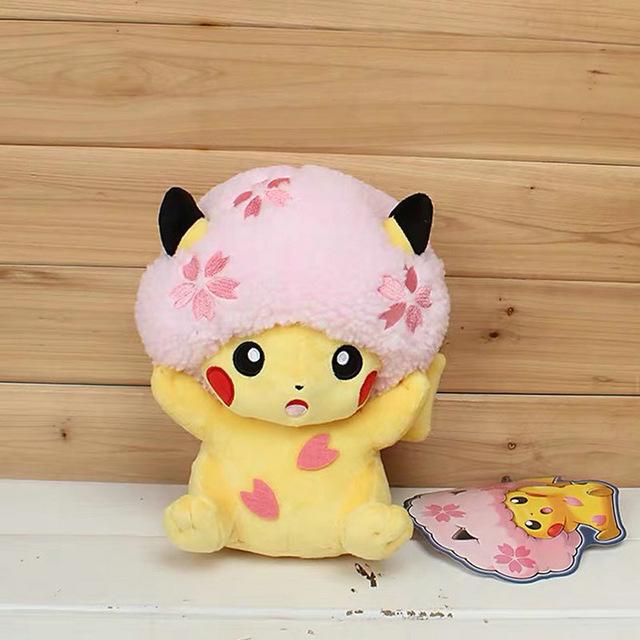 High quality Pikachu Detective Stuffed Toys Japan Anime Game Dolls toys for Boy Cherry blossom head Lady Pikachu Shout Pikachu