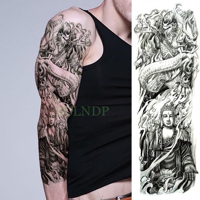 Waterproof Temporary Tattoo Sticker eye clock bird Pagoda full arm large size fake tatto flash tatoo sleeve tato for men women