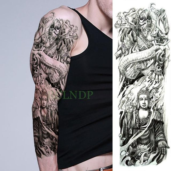 Waterproof Temporary Tattoo Sticker eye clock bird Pagoda full arm large size fake tatto flash tatoo sleeve tato for men women