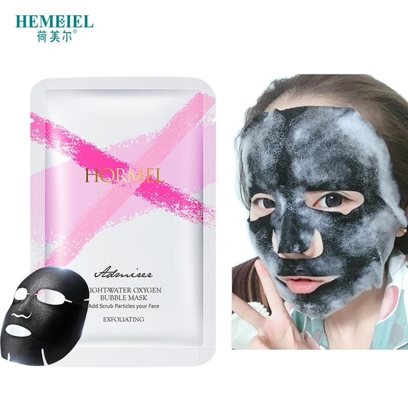 HEMEIEL Detox Oxygen Bubble Mask Facial Moisturizing Bamboo Charcoal Black Face Mask Sheet Whitening Skin Care Treatment Mask