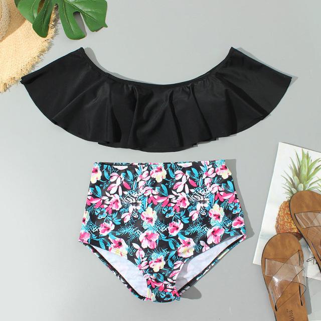 Zrtak Flower Ruffle Bikini 2019 High Waist Swimsuit Female Print Deep V Neck Swimwear Bathing Suit Women Biquini Mujer Bikinis