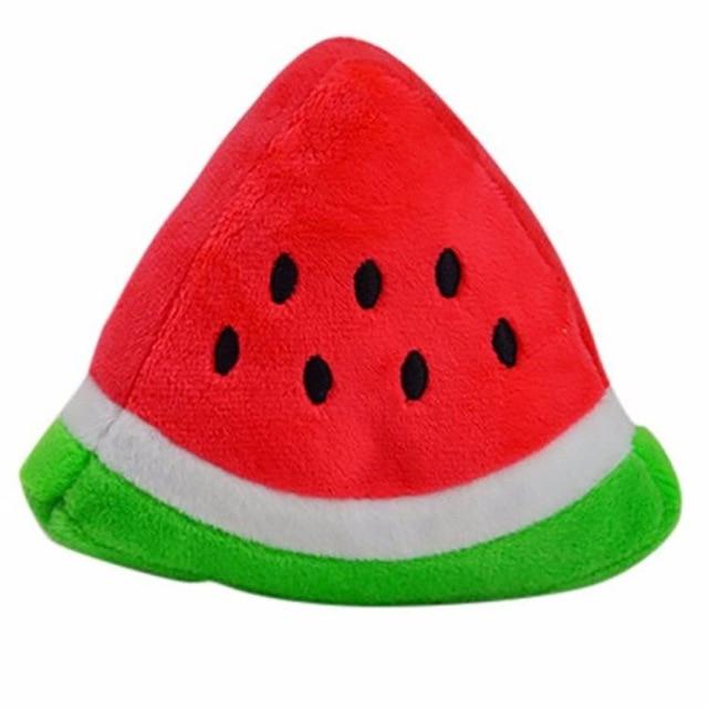 Pet Toys Funny Cartoon Cute Fruit Bite Resistant Plush Squeaky Toy Pet Chew Toy For Cats Pet Interactive Supplies Pet Partner