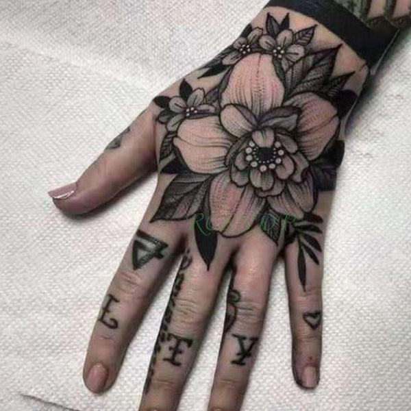 Waterproof Temporary Tattoo Sticker Rose Flower Fake Tatto Personality Flash Tatoo Hand Arm Foot Back Tato for Girl Women Men