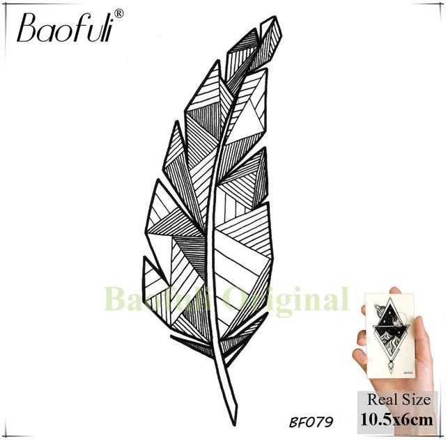 DIY Geometric Animals Fox Plant Temporary Tattoo Women Sexy Waterproof Disposable Black Tatoos Body Art Painting Tattoo Stickers