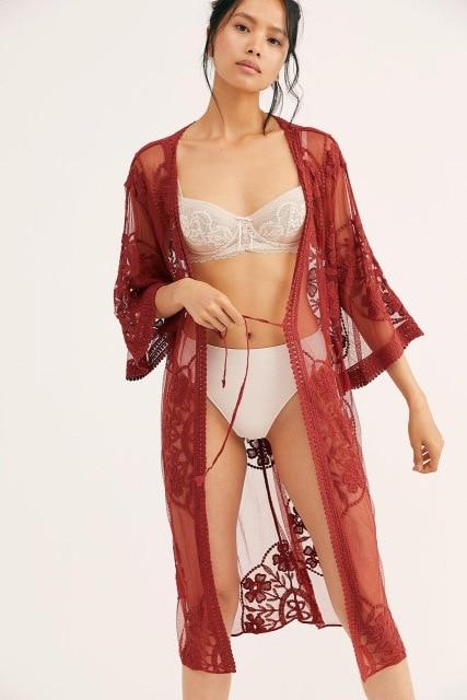 Sexy Beachwear Cover Up Bikini Women Crochet Swimsuit Cover-up Bathing Suit Beach Wear Knitting Swimwear Mesh Beach Dress Tunic