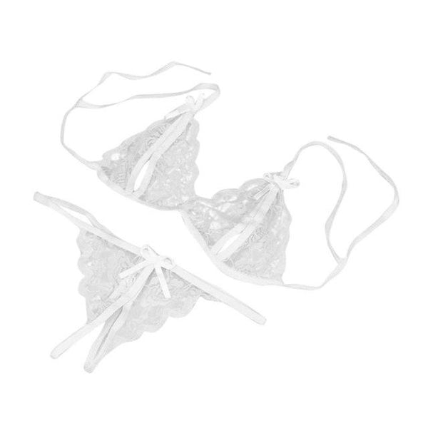 Plus Size Women's Sexy Lingerie Pajamas Hot Erotic Lingerie Transparent Crotchless Lace Sexy Underwear Bra Pants Exotic Apparel