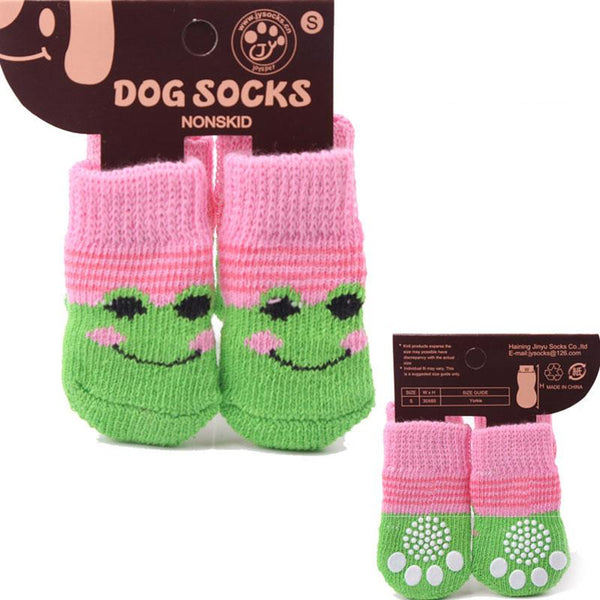 4 Pcs Pet Dog Socks Non-Slip Soft Warm Breathable Elasticity for Autumn Winter TB Sale