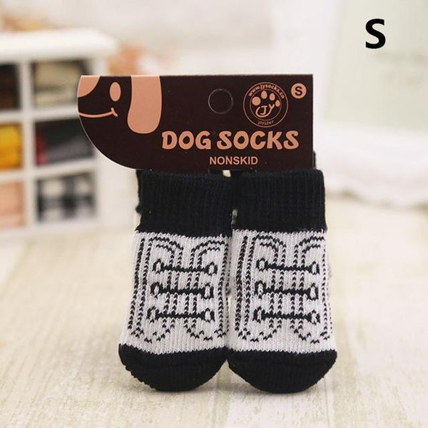 4 Pcs Pet Dog Socks Non-Slip Soft Warm Breathable Elasticity for Autumn Winter TB Sale