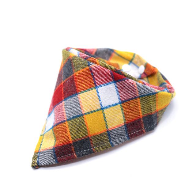 New Hot Sale Dog Bandana Scarf Pet Dog Cat  Tie Cotton Plaid  Washable Pet Scarf Dog Accessories