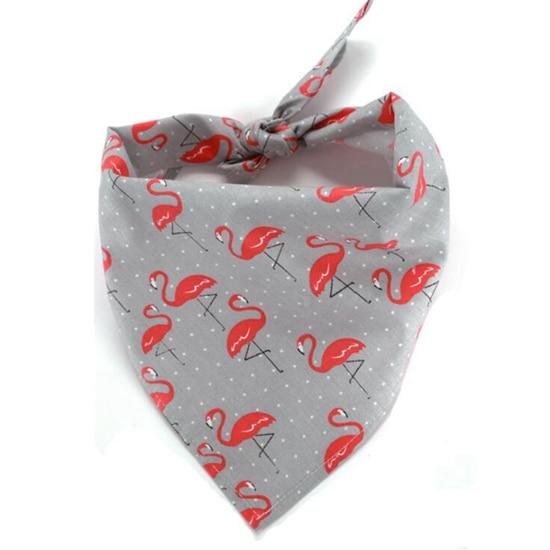 Dog Scarf  Fox flamingo Dog Bandana Plaid Grid Fox Rabbit Pattern Dog Scarf Bow Tie Large Dog Accessories