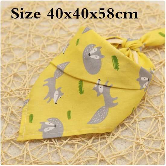 Dog Scarf  Fox flamingo Dog Bandana Plaid Grid Fox Rabbit Pattern Dog Scarf Bow Tie Large Dog Accessories
