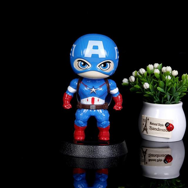 Car Ornament Cute Hot Solar Powered Dancing Figures Marvel Batman Treeman Swinging Bobble Dancer Solar Toys Car Decor Gift