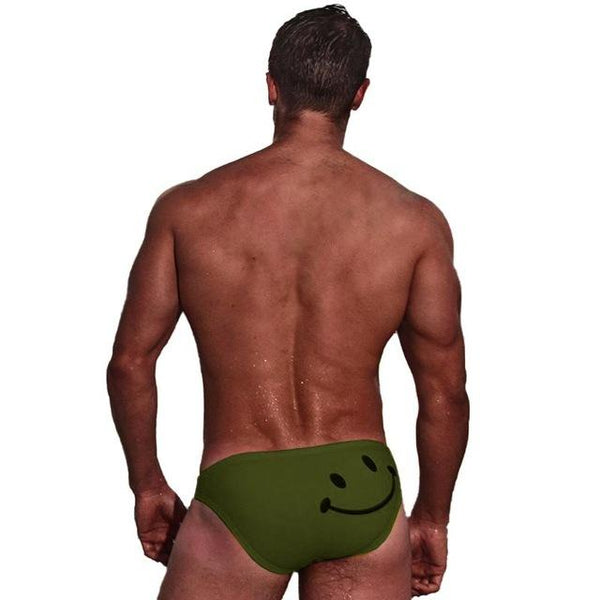 Men Swim Briefs Flowers Printed Breathable Elastic Cotton Beach Trunks Swimwear Swimsuit