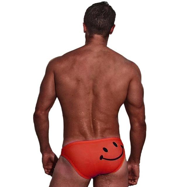 Men Swim Briefs Flowers Printed Breathable Elastic Cotton Beach Trunks Swimwear Swimsuit