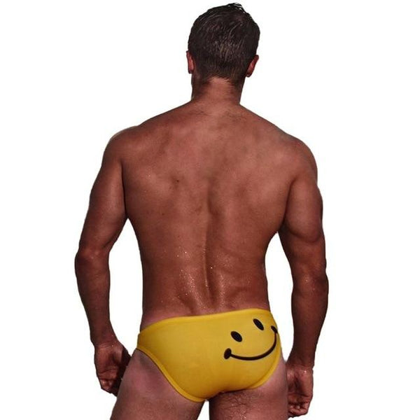 Men Swim Briefs Flowers Printed Breathable Elastic Cotton Beach Trunks Swimwear Swimsuit