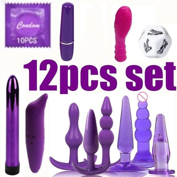 2019 New Combination BDSM Silicone Anus Plug Bead Jelly Toy Skin Feel Dildo Adult Sex Toys Male16pcs set Sex Products Butt Plugs