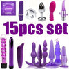 2019 New Combination BDSM Silicone Anus Plug Bead Jelly Toy Skin Feel Dildo Adult Sex Toys Male16pcs set Sex Products Butt Plugs