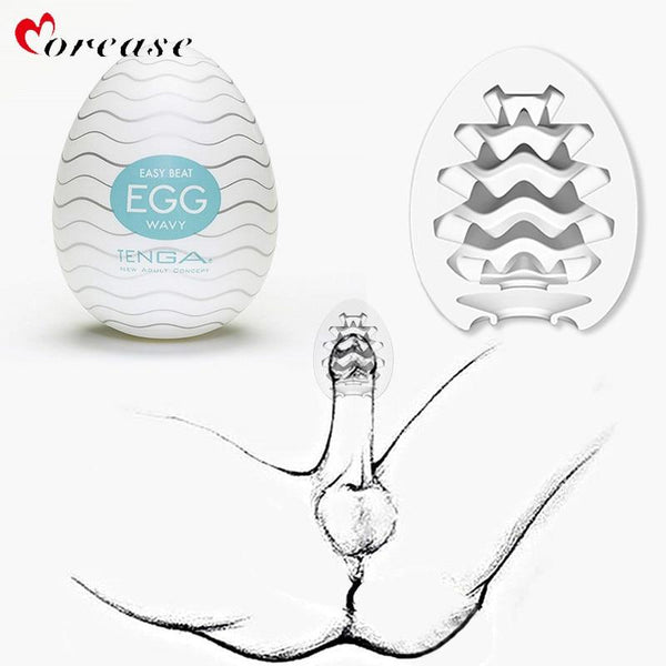 Morease Masturbator Artificial Vagina Eggs Real Pussy Penis Pump Trainer Adult Massage Oral Sex Toys Men EGG G-spot Stimulator