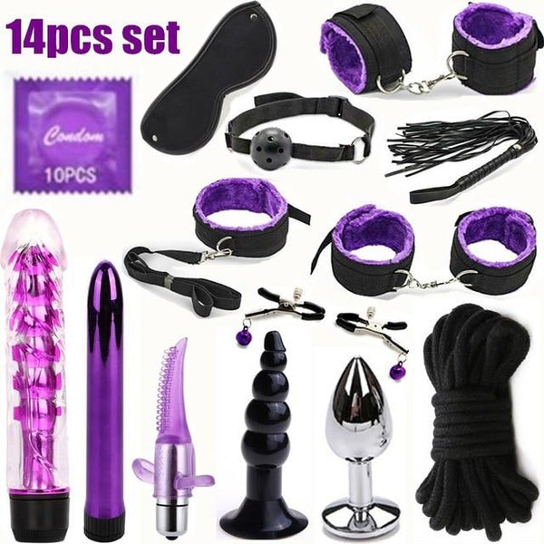 2019 adult Sex Toys For Couples Bondage Vibrators Set Nylon Restraint BDSM Slave Vibrator Plug Flirt Games Erotic Toys for Women